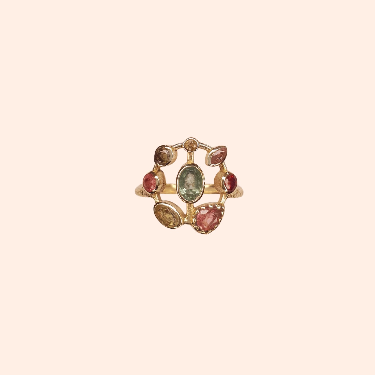 Bague cercle tourmaline multicolore - Mathilda