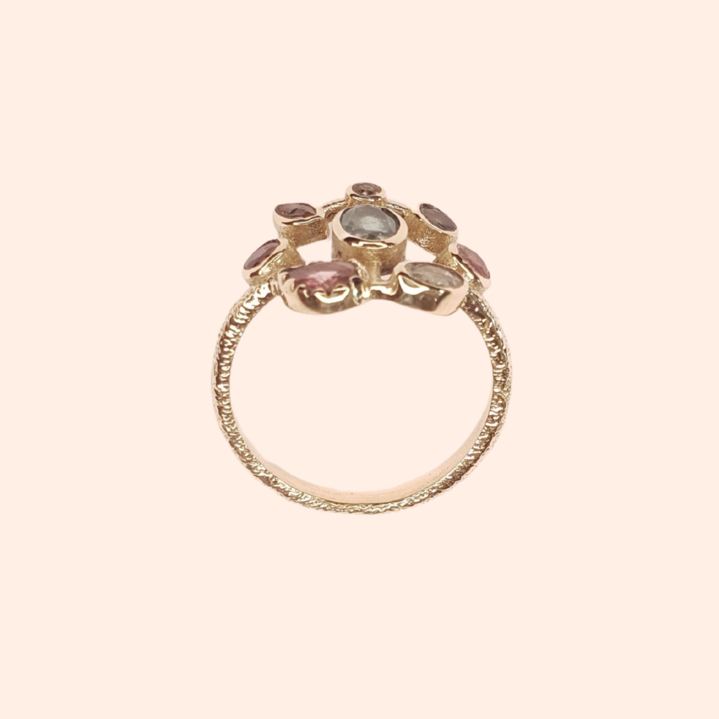 Bague cercle tourmaline multicolore - Mathilda