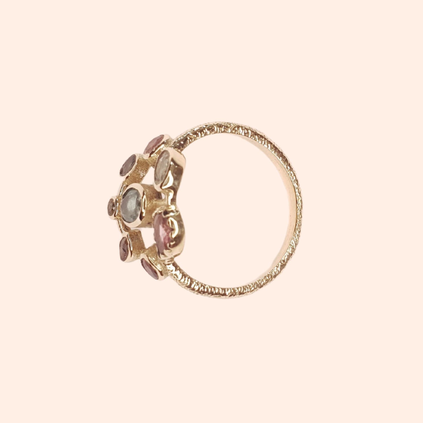Bague cercle tourmaline multicolore - Mathilda