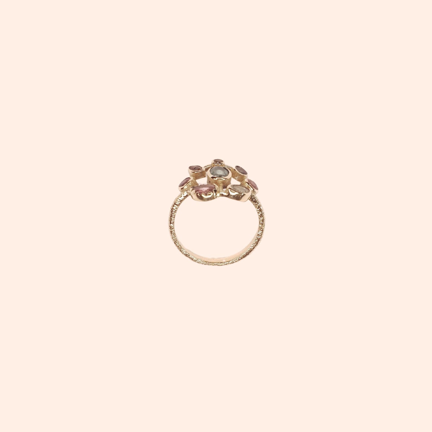 Bague cercle tourmaline multicolore - Mathilda
