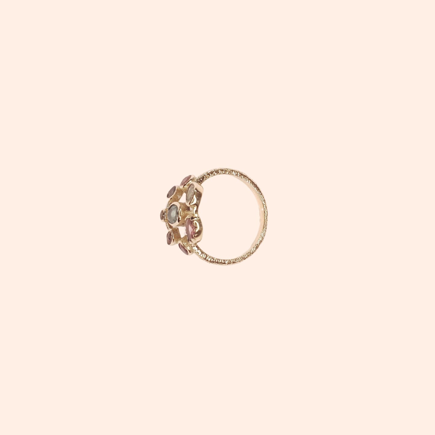 Bague cercle tourmaline multicolore - Mathilda