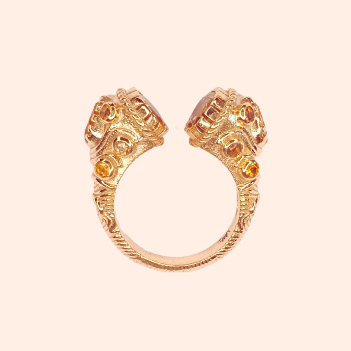 Bague ouverte pierre Citrine - Asté