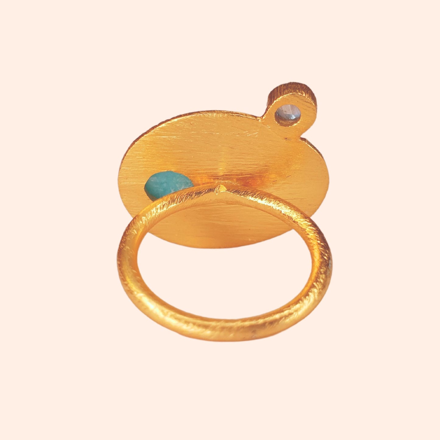Bague laiton brossé et pierres - La Palette