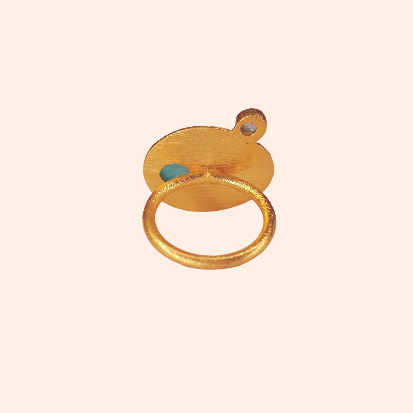 Bague laiton brossé et pierres - La Palette