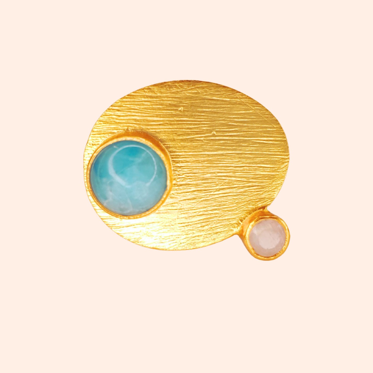 Bague laiton brossé et pierres - La Palette