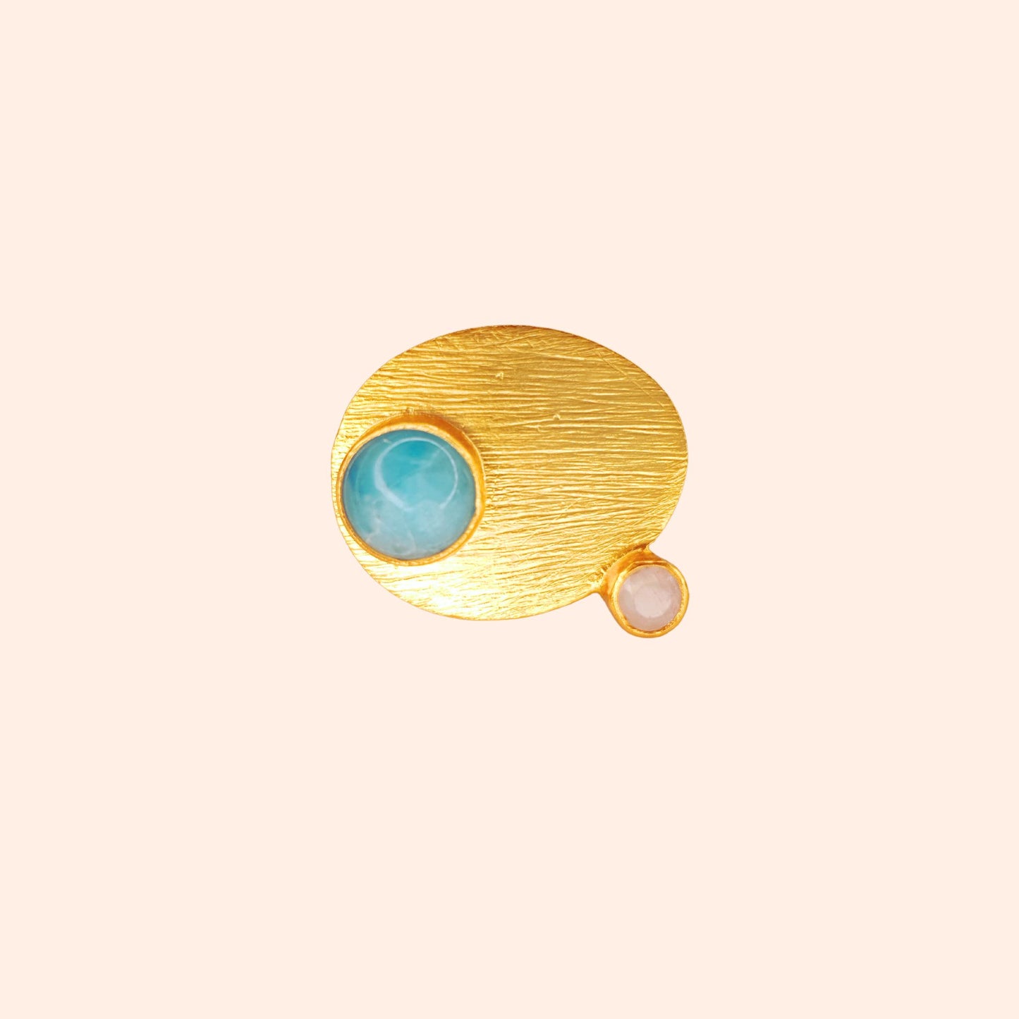 Bague laiton brossé et pierres - La Palette