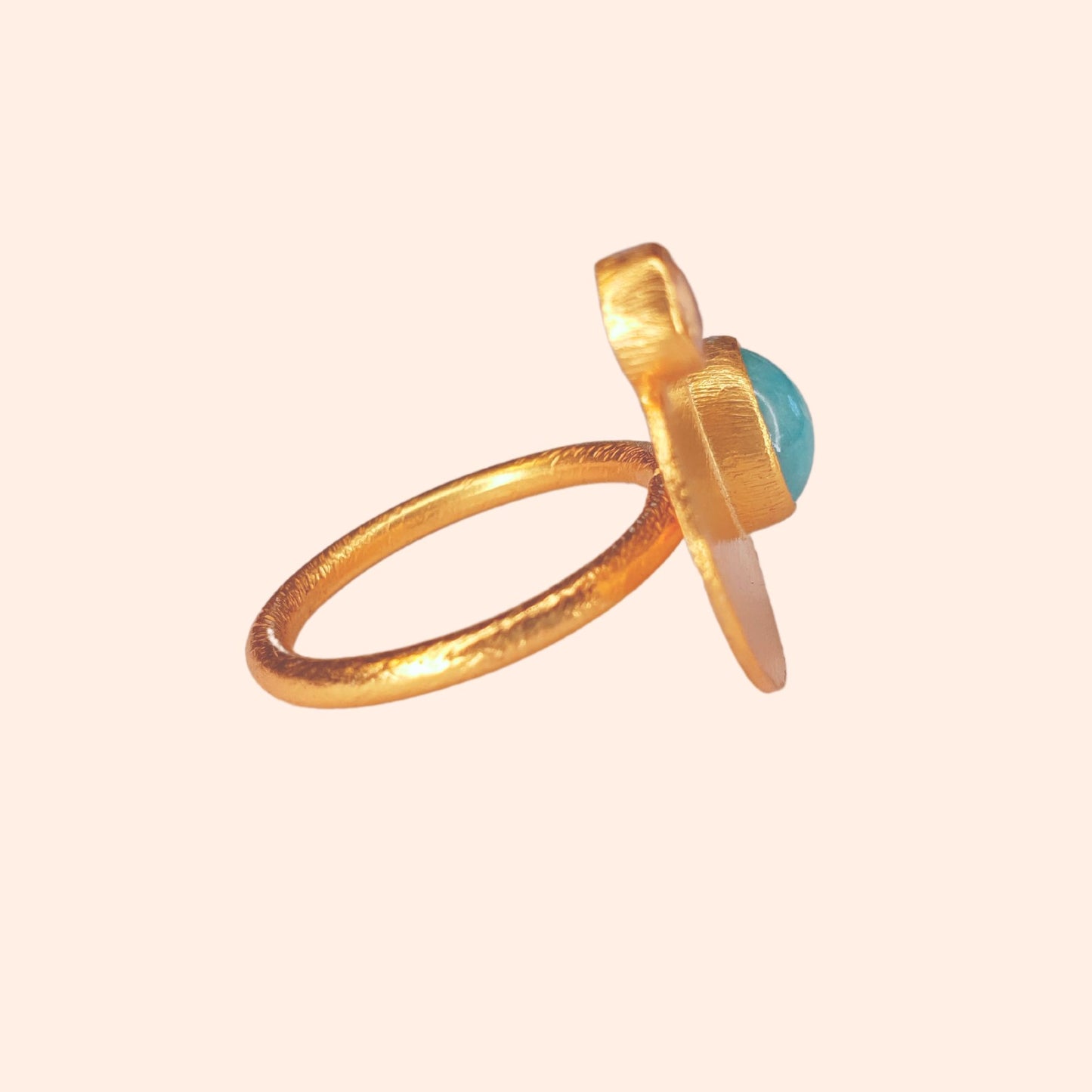 Bague laiton brossé et pierres - La Palette
