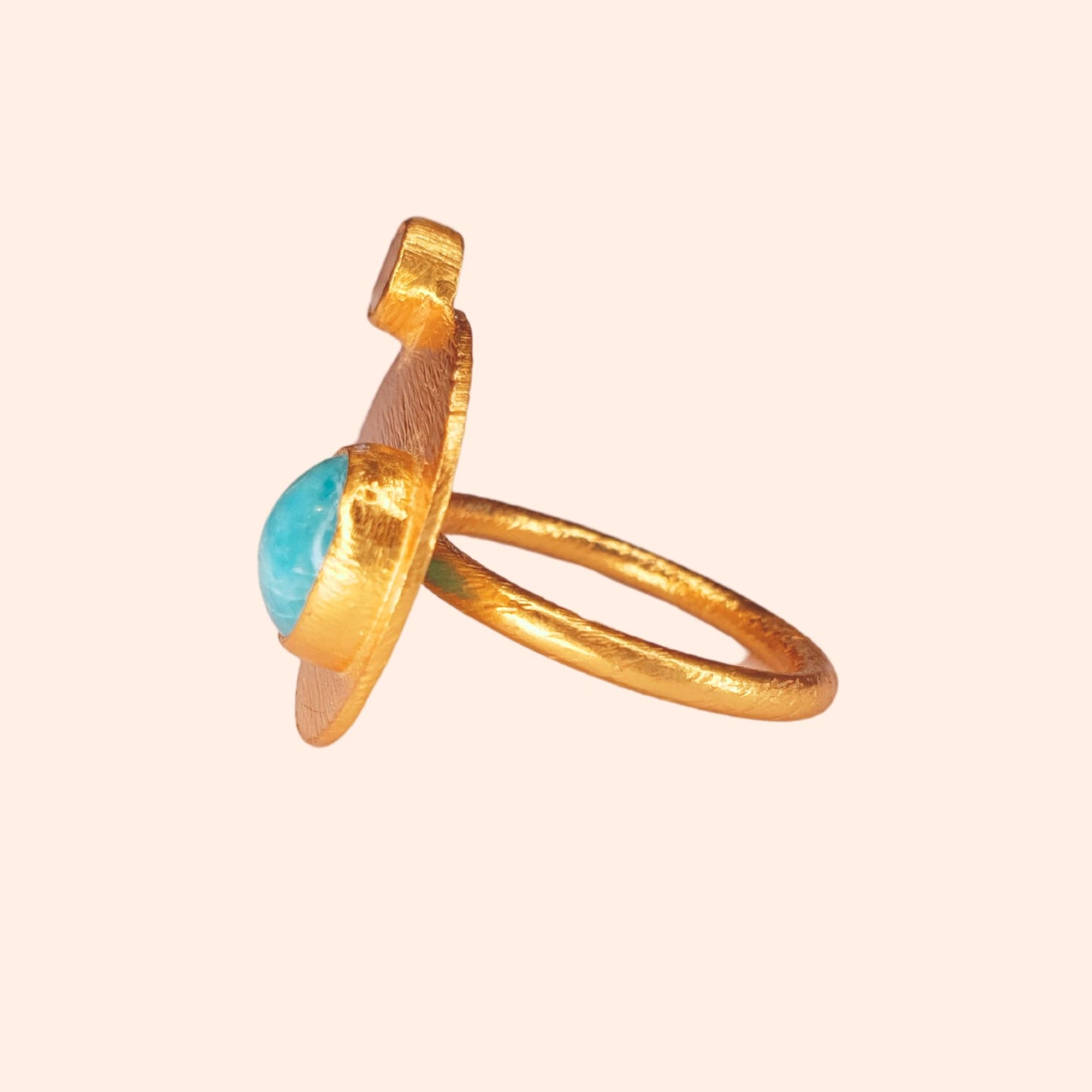 Bague laiton brossé et pierres - La Palette