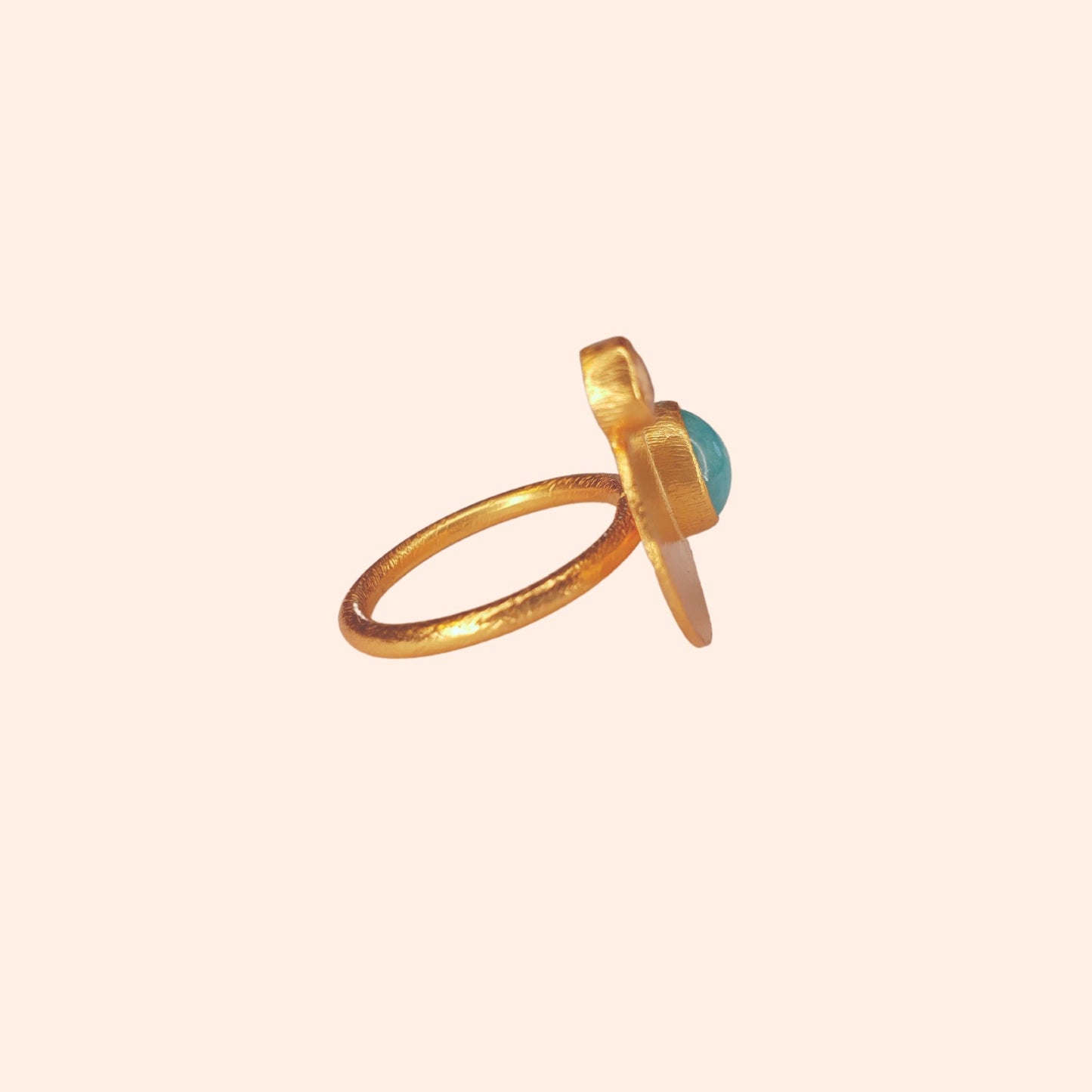 Bague laiton brossé et pierres - La Palette