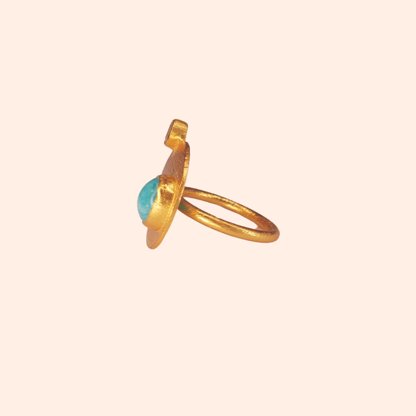 Bague laiton brossé et pierres - La Palette