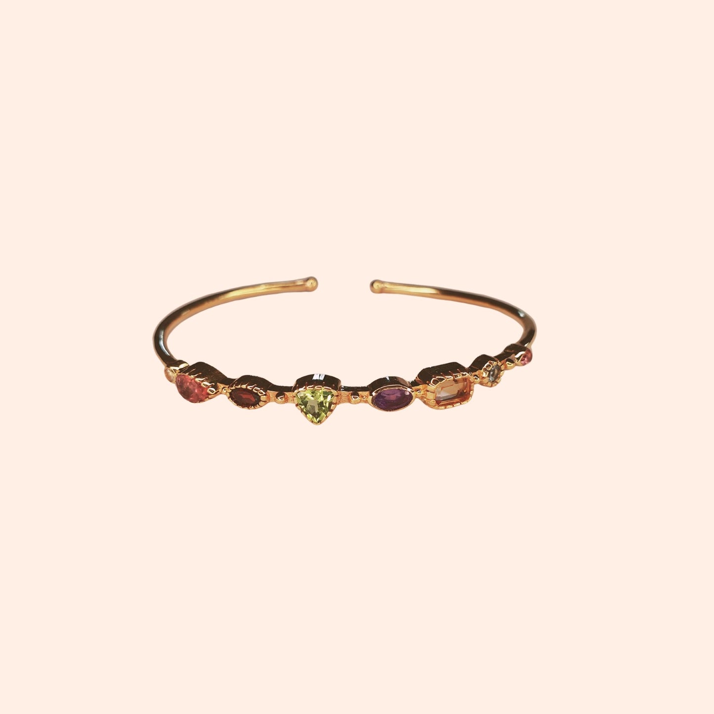 Bracelet jonc pierres fines multicolores - Céleste