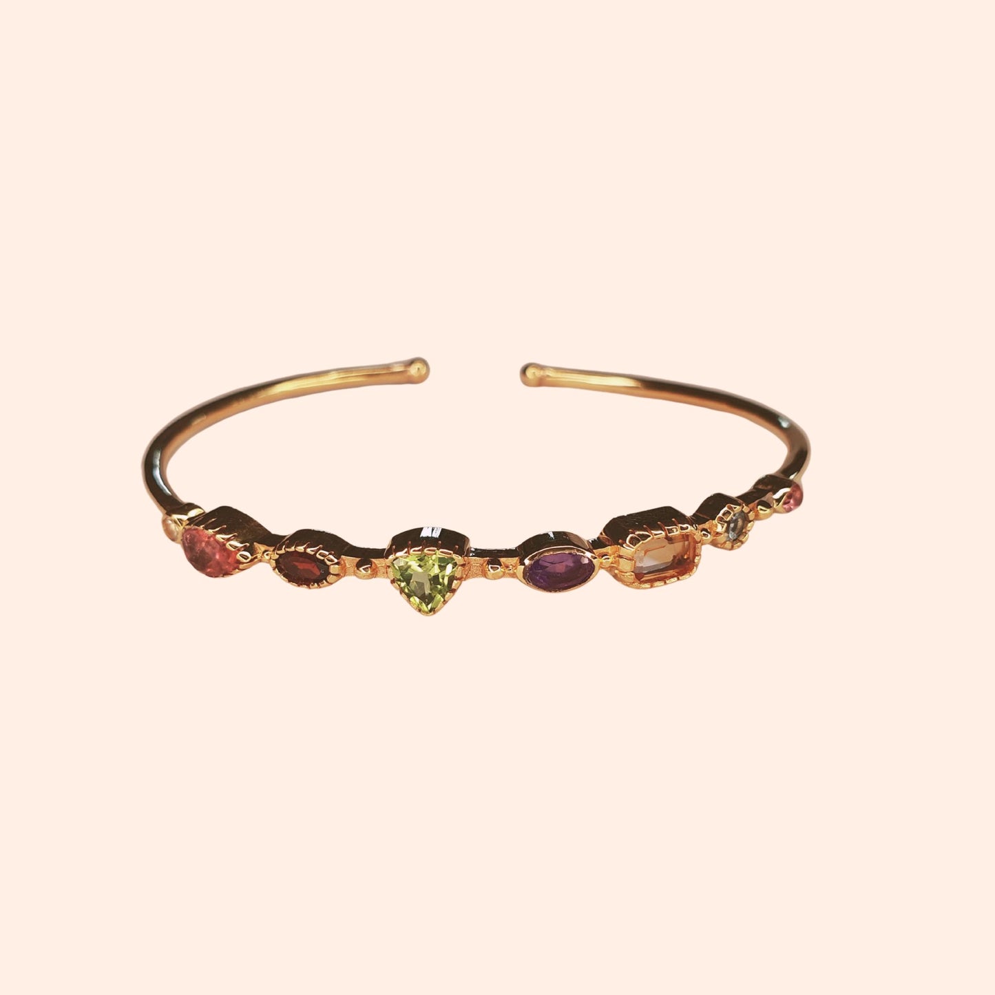 Bracelet jonc pierres fines multicolores - Céleste