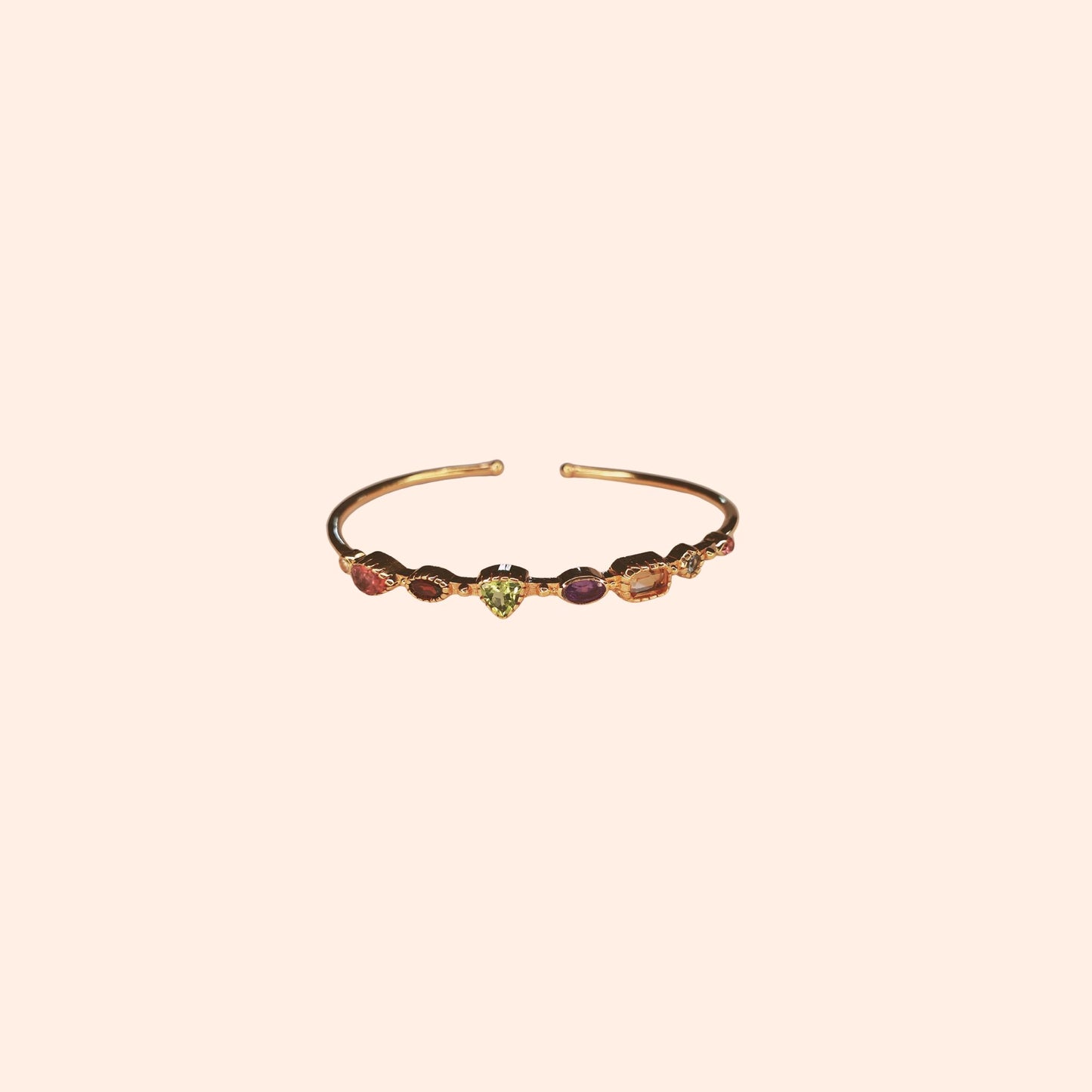 Bracelet jonc pierres fines multicolores - Céleste