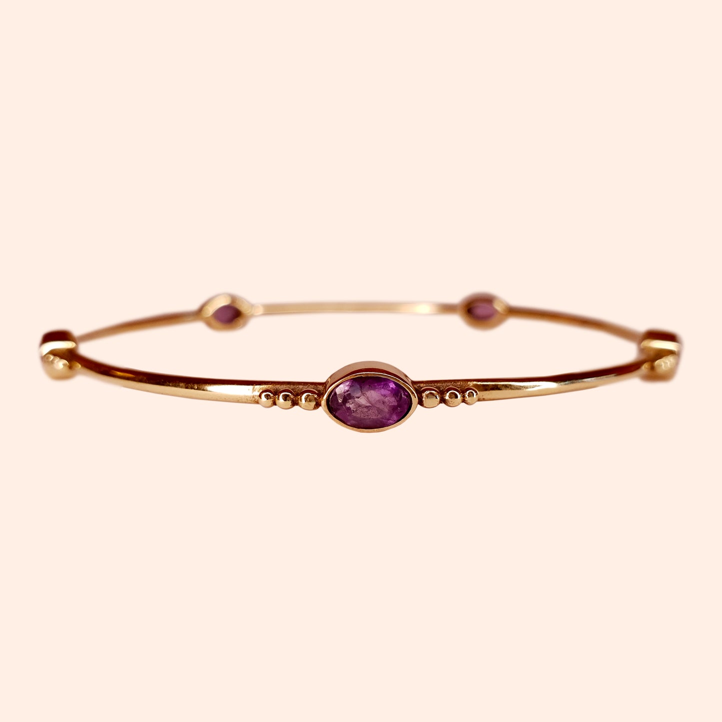 Bracelet jonc pierre Améthyste - Gina