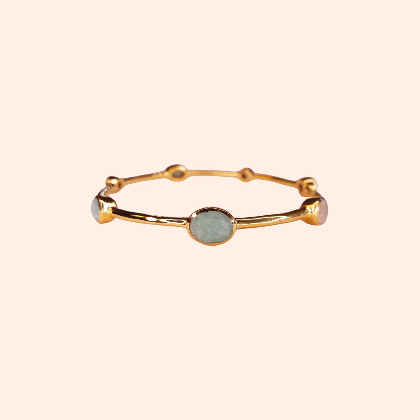 Bracelet jonc Amazonite et Pierre de lune - Gloria