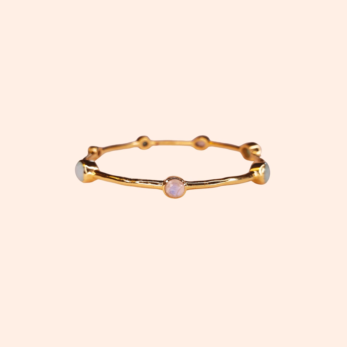 Bracelet jonc Amazonite et Pierre de lune - Gloria