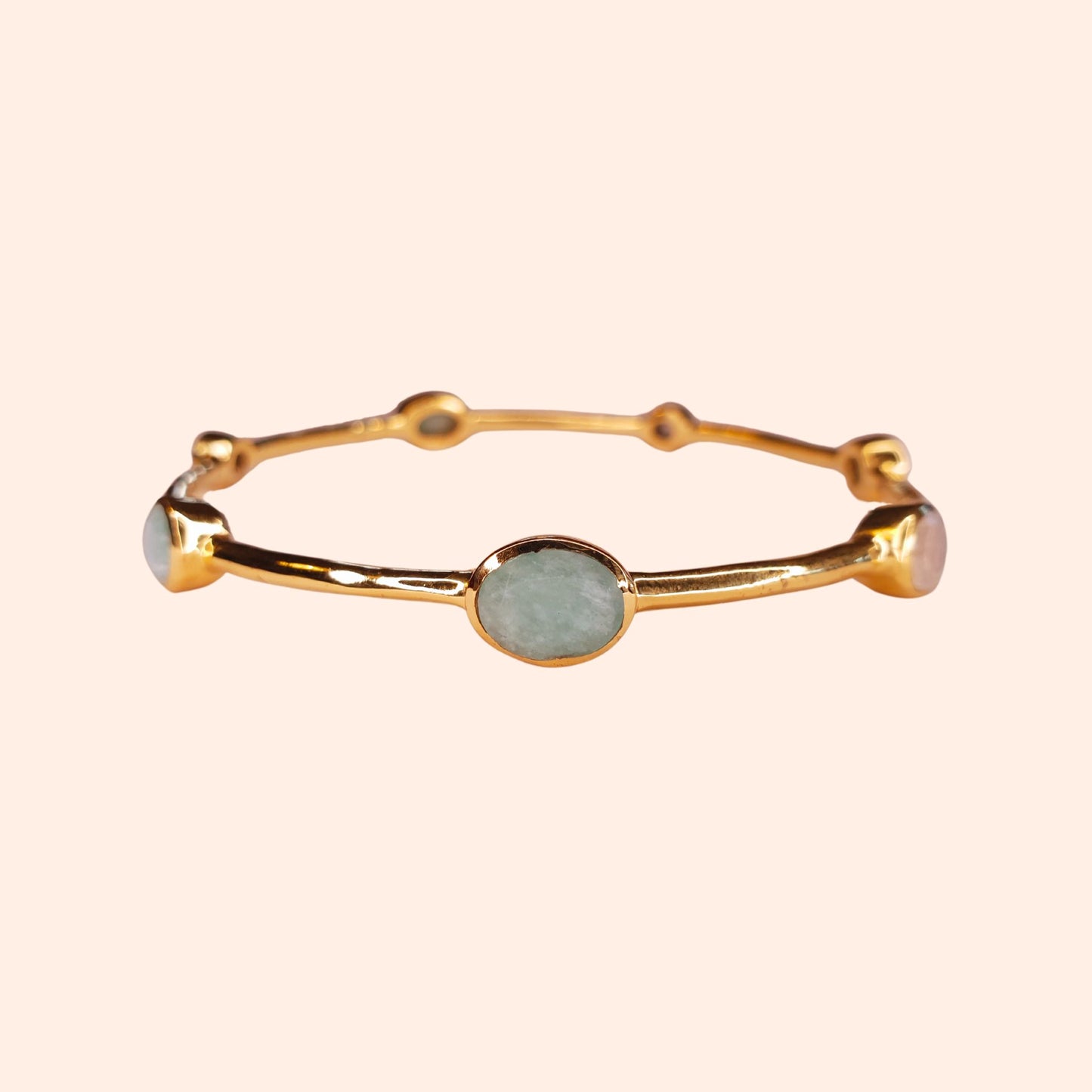 Bracelet jonc Amazonite et Pierre de lune - Gloria
