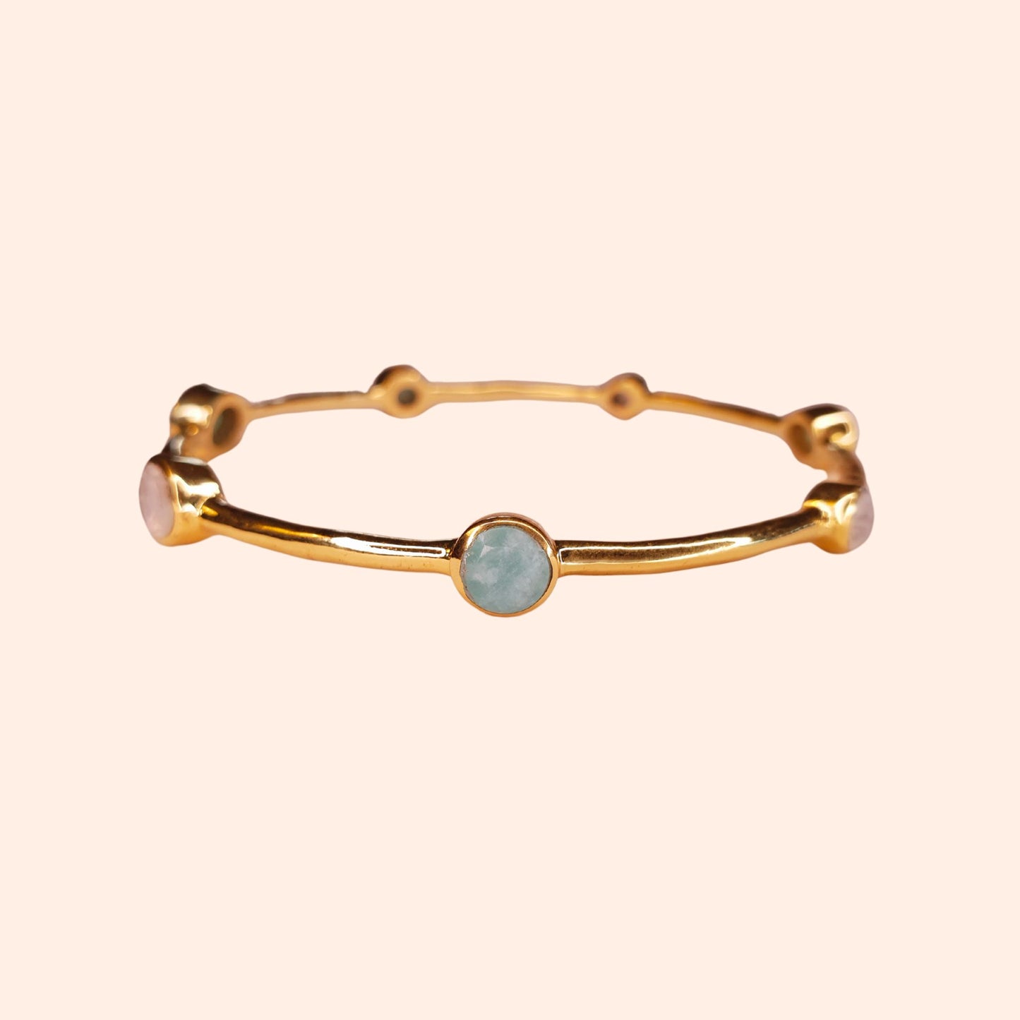 Bracelet jonc Amazonite et Pierre de lune - Gloria