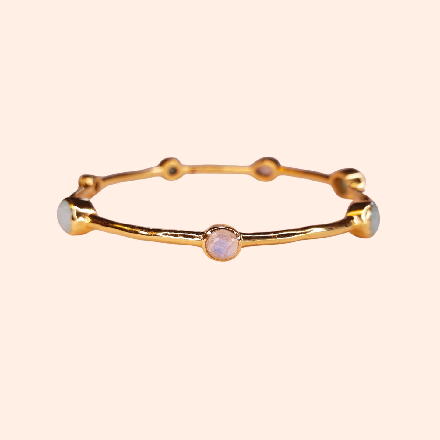 Bracelet jonc Amazonite et Pierre de lune - Gloria