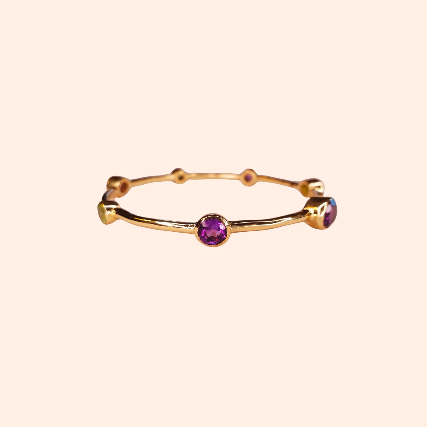 Bracelet jonc femme Améthyste et Péridot - Gloria