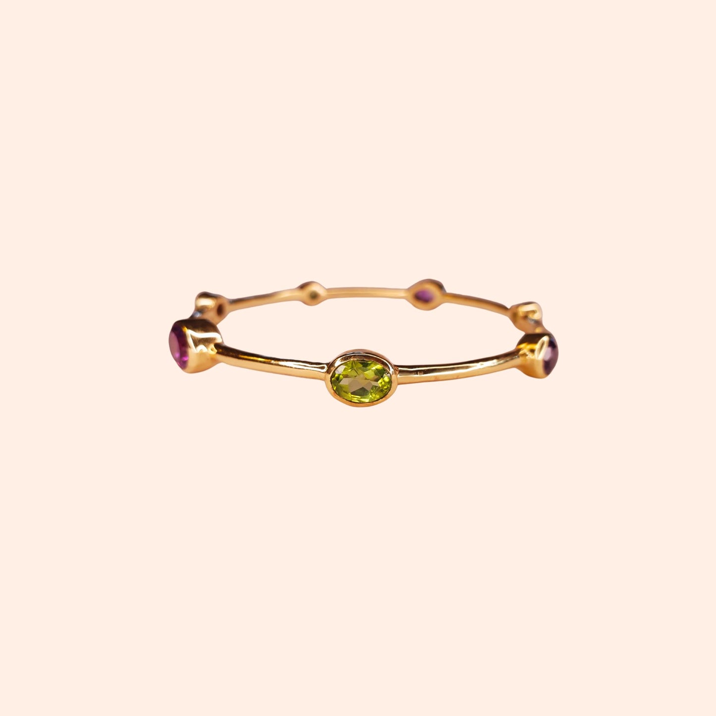 Bracelet jonc femme Améthyste et Péridot - Gloria