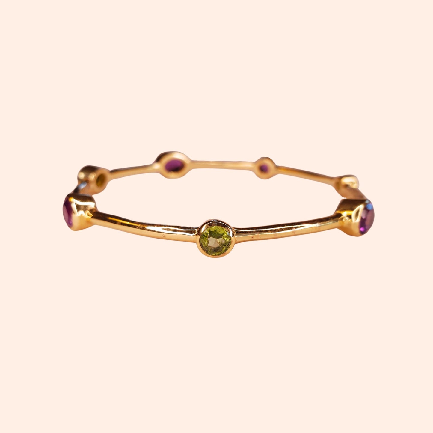 Bracelet jonc femme Améthyste et Péridot - Gloria