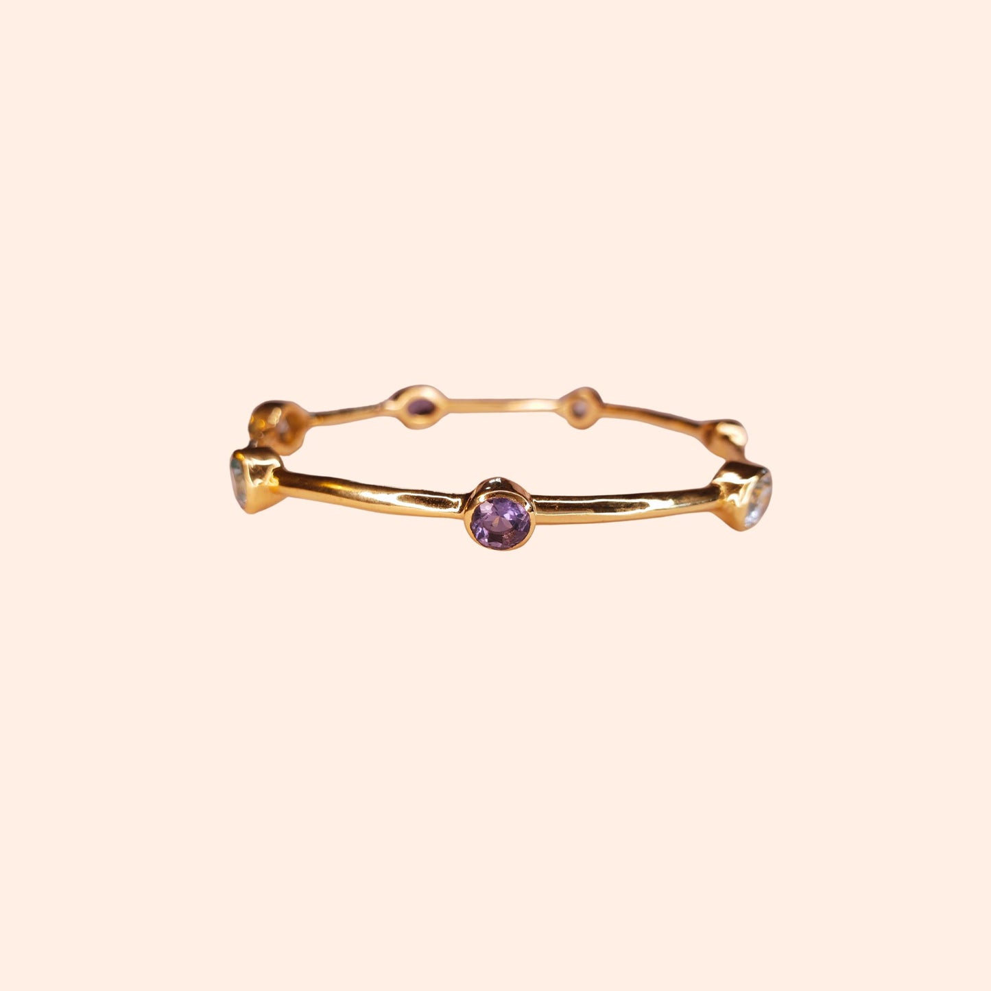 Bracelet jonc Aigue-marine et Iolite - Gloria