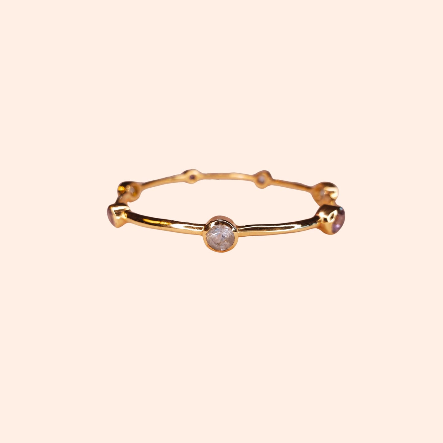 Bracelet jonc Aigue-marine et Iolite - Gloria