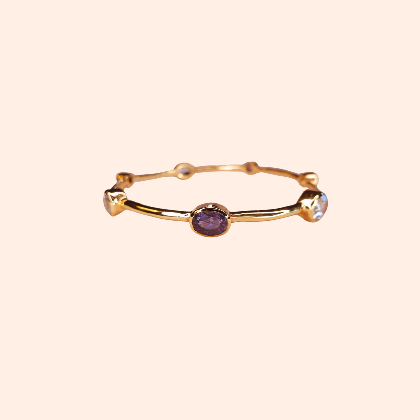 Bracelet jonc Aigue-marine et Iolite - Gloria
