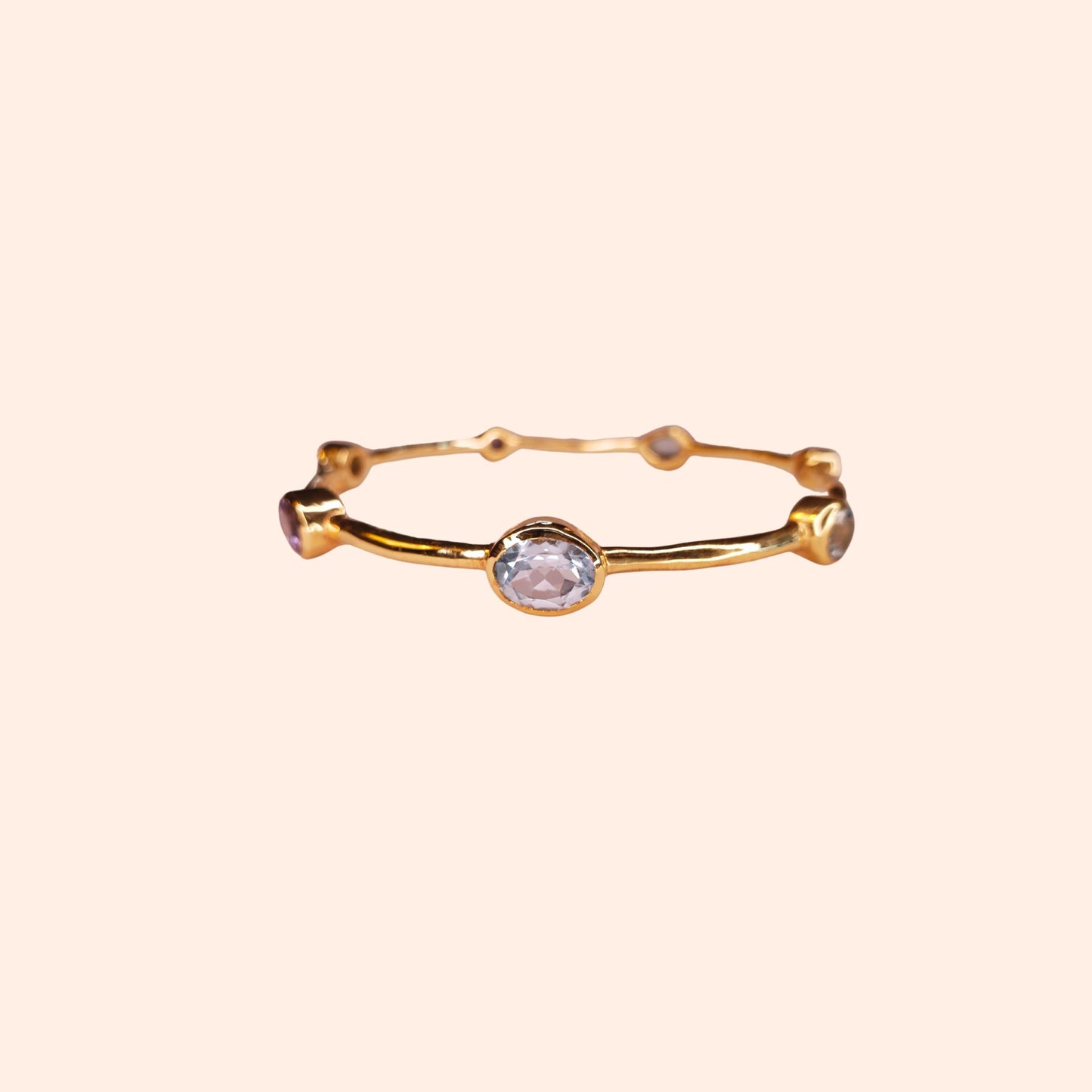 Bracelet jonc Aigue-marine et Iolite - Gloria
