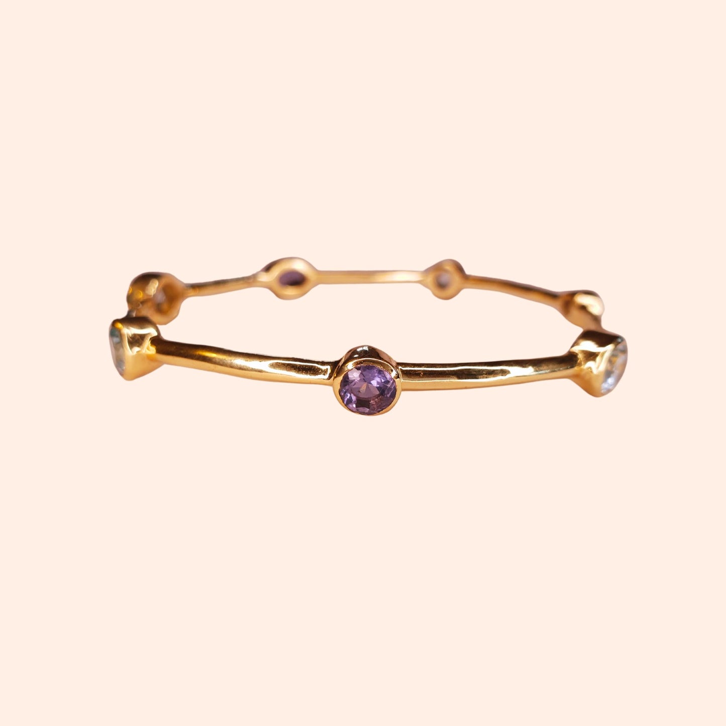 Bracelet jonc Aigue-marine et Iolite - Gloria