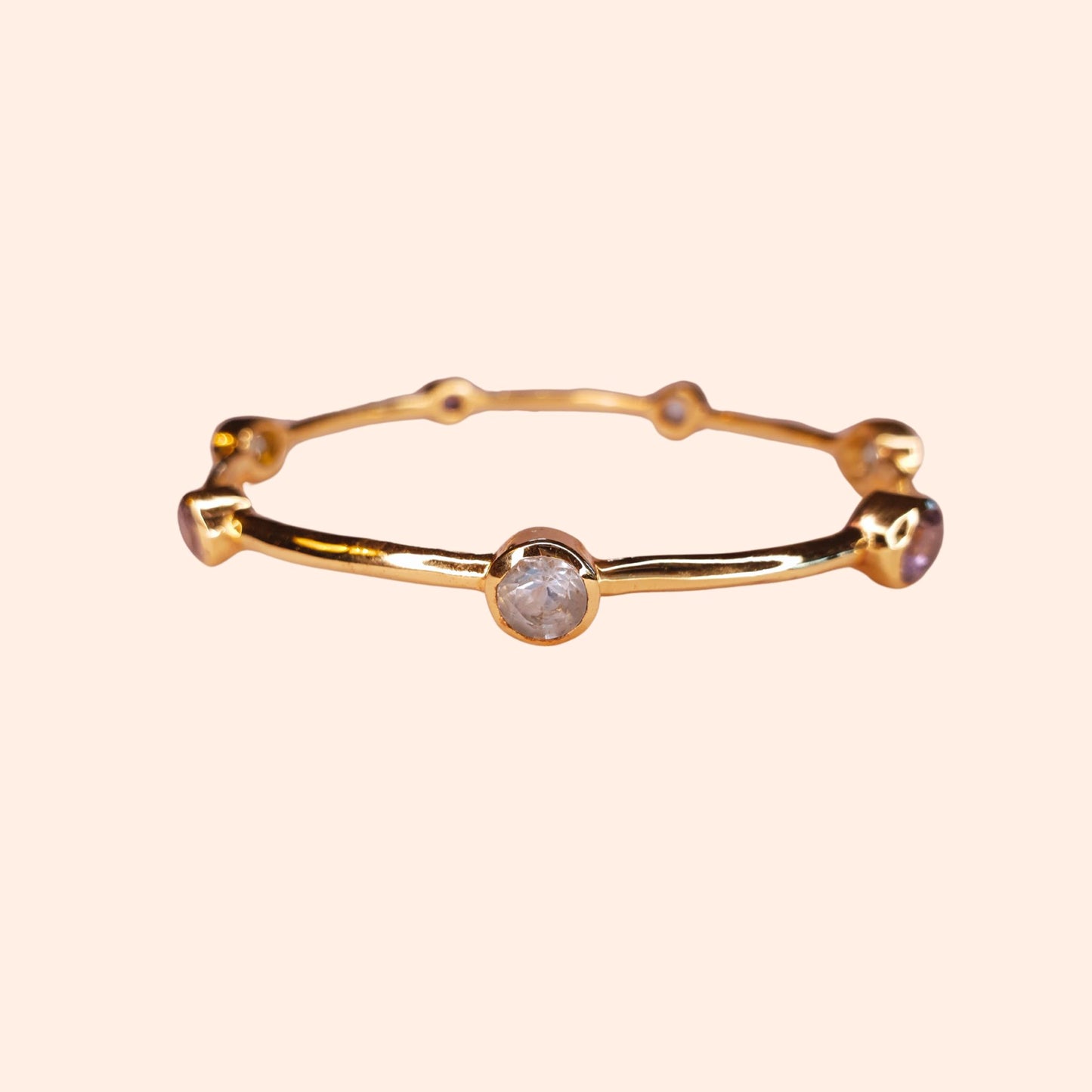 Bracelet jonc Aigue-marine et Iolite - Gloria