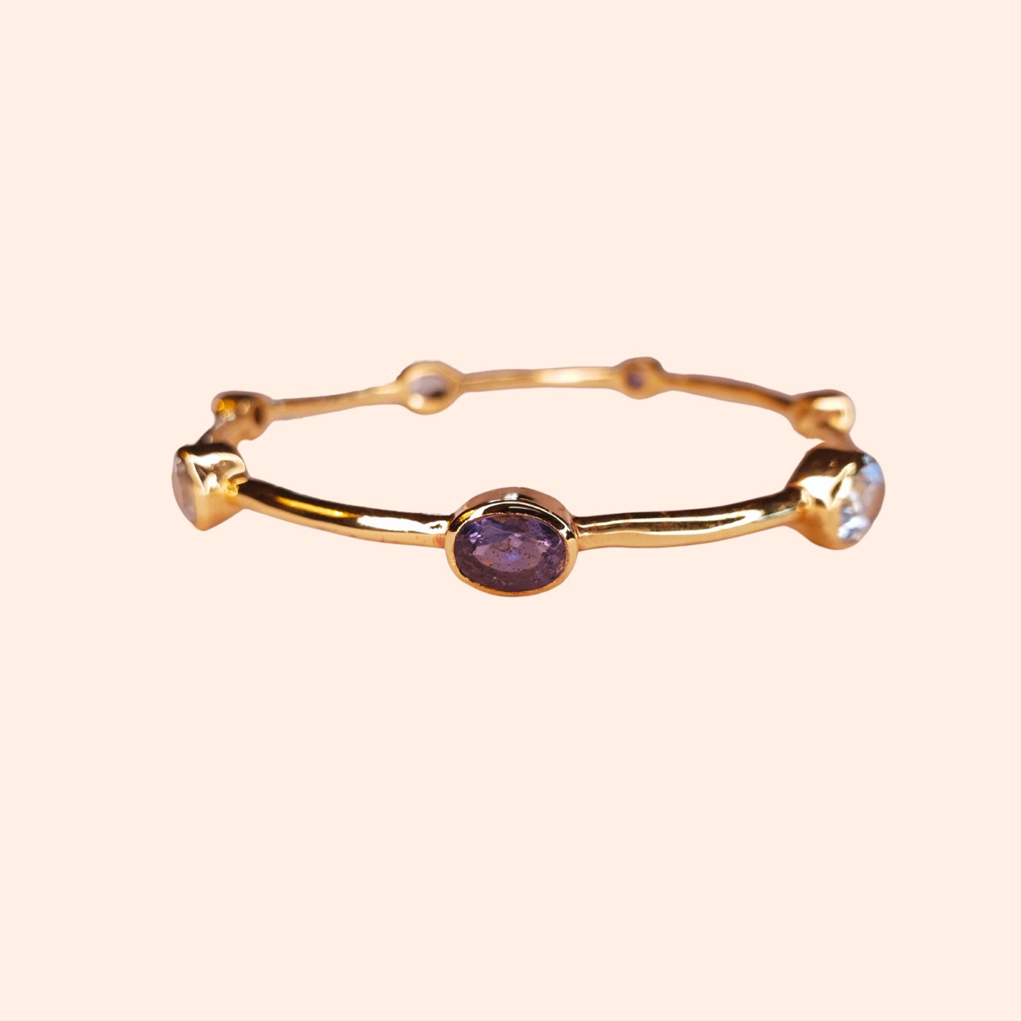Bracelet jonc Aigue-marine et Iolite - Gloria