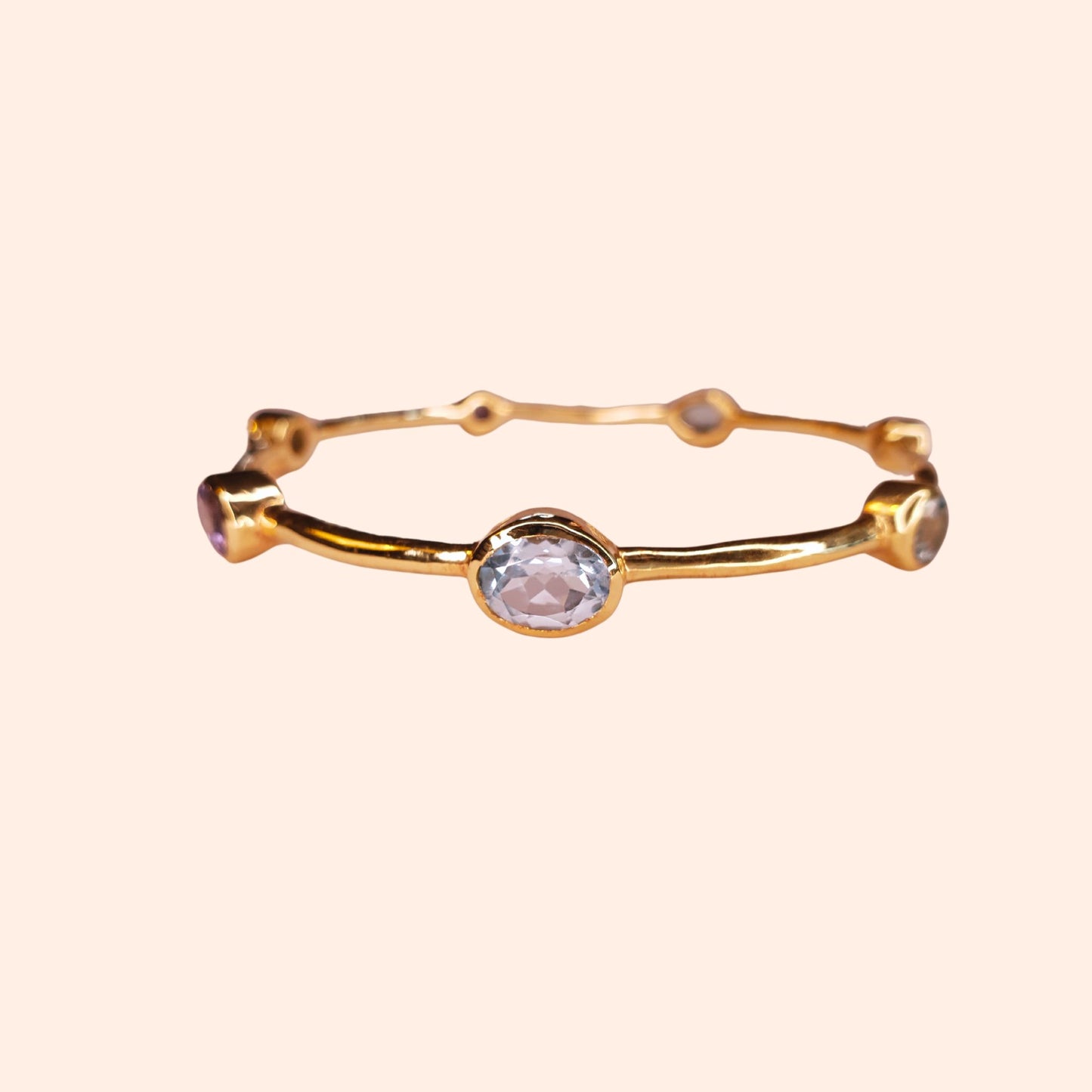 Bracelet jonc Aigue-marine et Iolite - Gloria