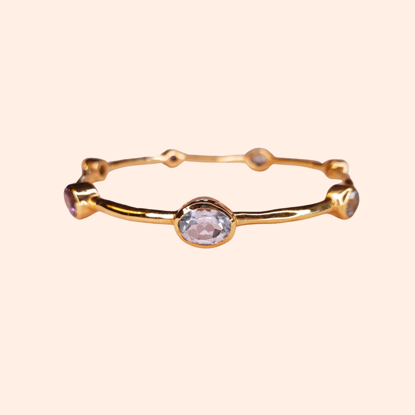 Bracelet jonc Aigue-marine et Iolite - Gloria