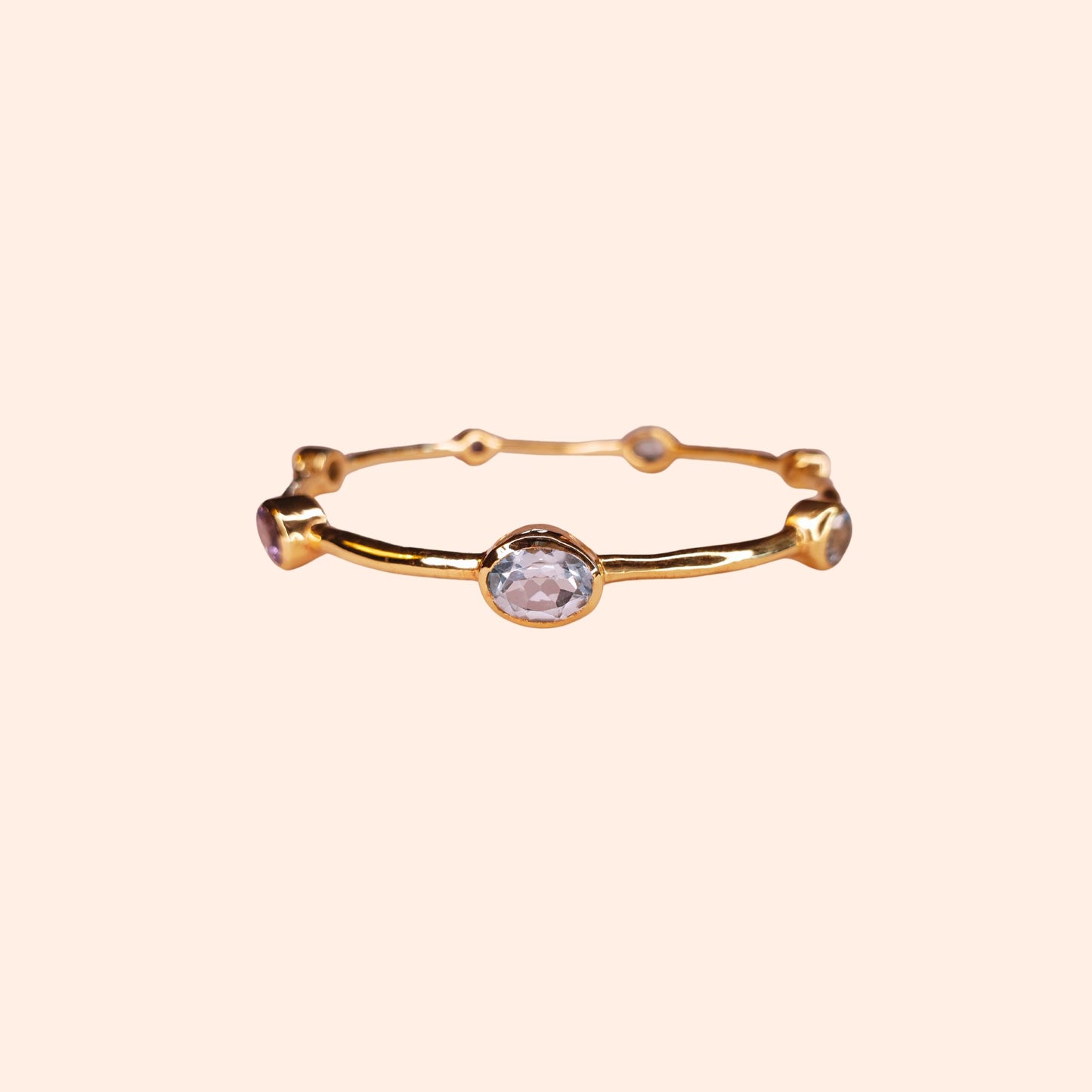 Bracelet jonc Aigue-marine et Iolite - Gloria