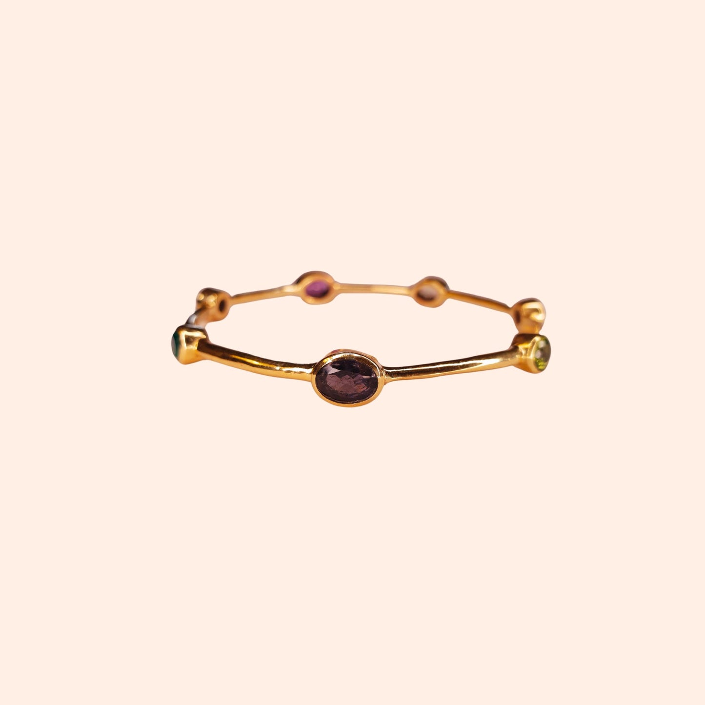 Bracelet jonc Aigue-marine et Iolite - Gloria