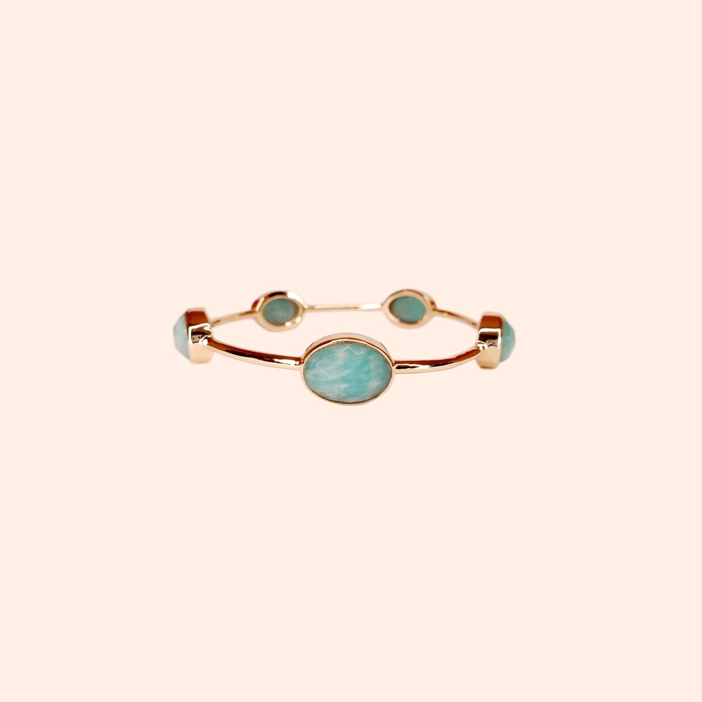 Bracelet jonc doré Amazonite turquoise - Gisella-Marialla-Bijoux