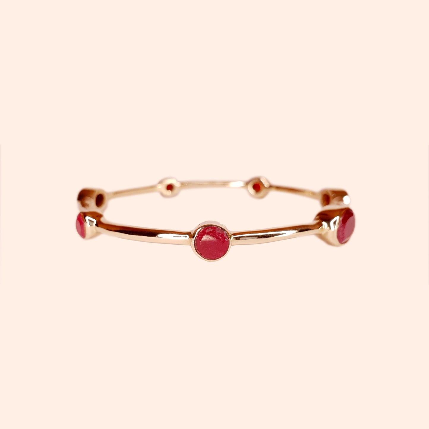 Bracelet jonc femme Rubis rose - Gloria-Marialla-Bijoux