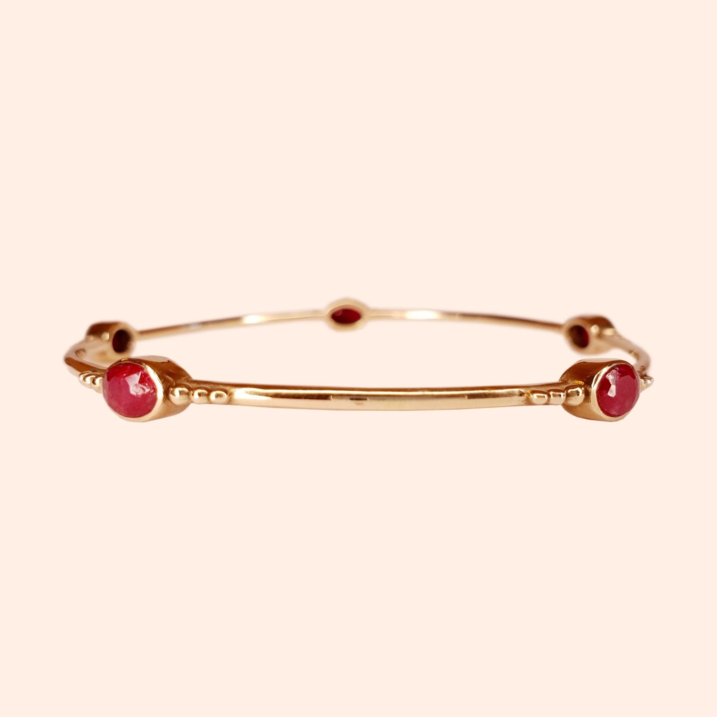 Bracelet jonc Rubis rose - Gina-Marialla-Bijoux