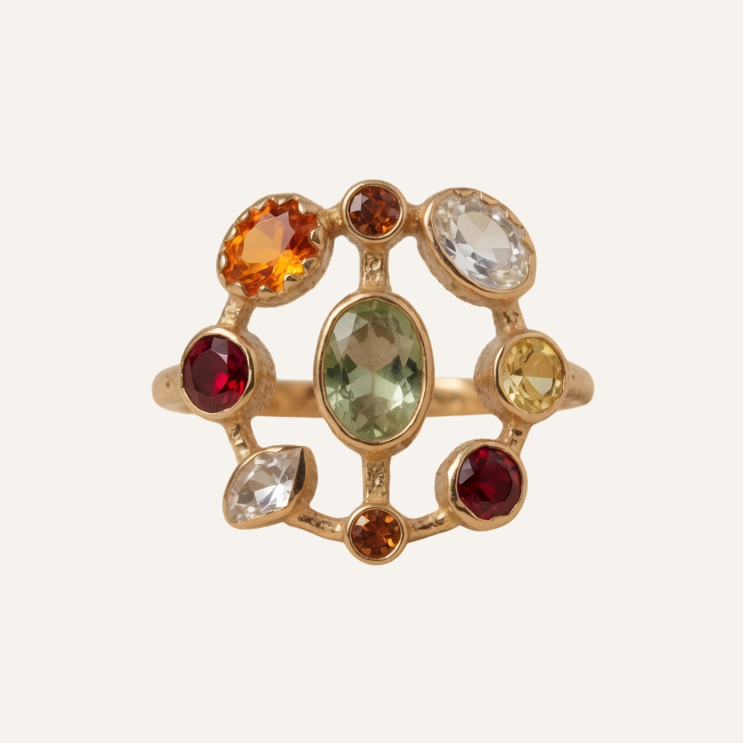 Bague cercle tourmaline multicolore - Mathilda