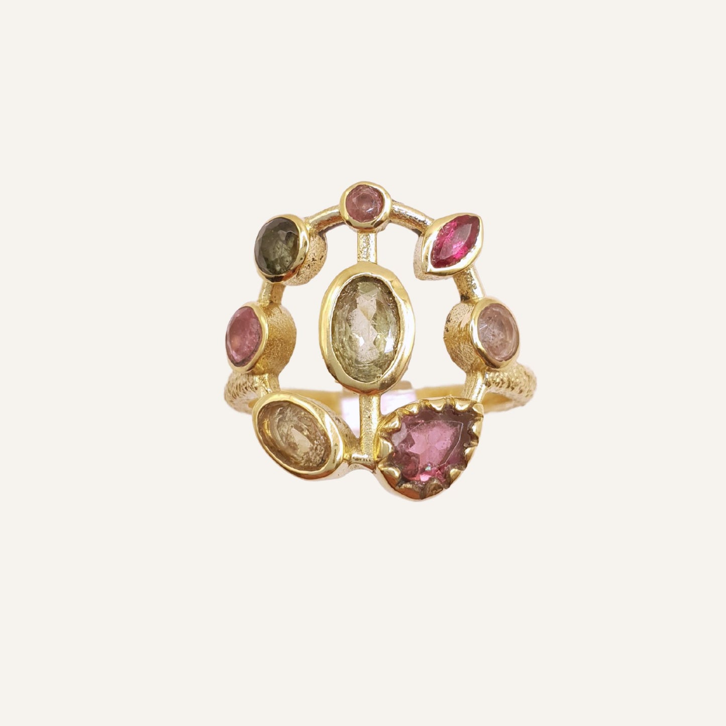 Bague cercle tourmaline multicolore - Mathilda