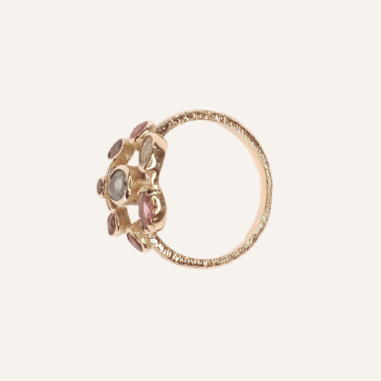 Bague cercle tourmaline multicolore - Mathilda