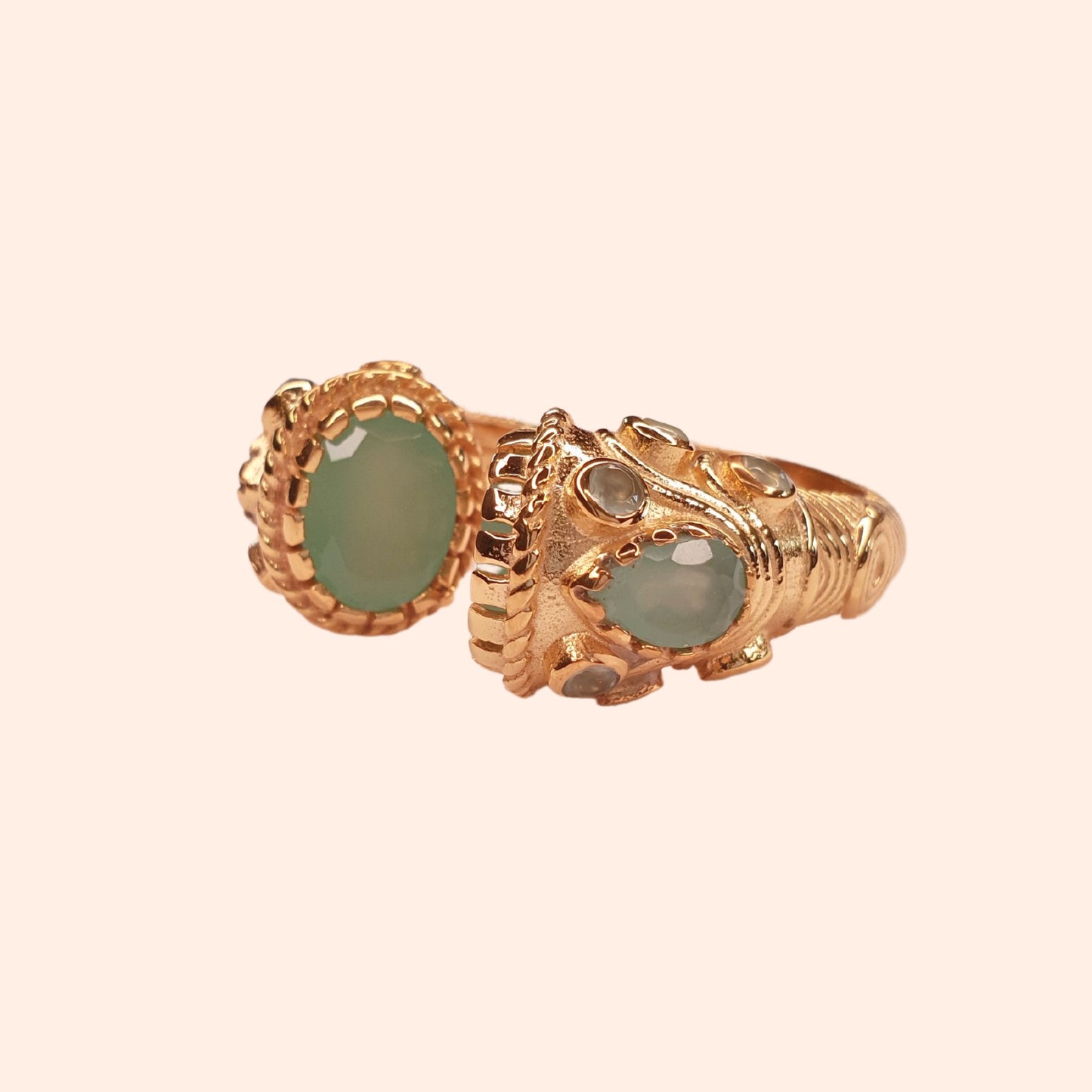 Bague Jaipur Calcédoine Aqua - Asté