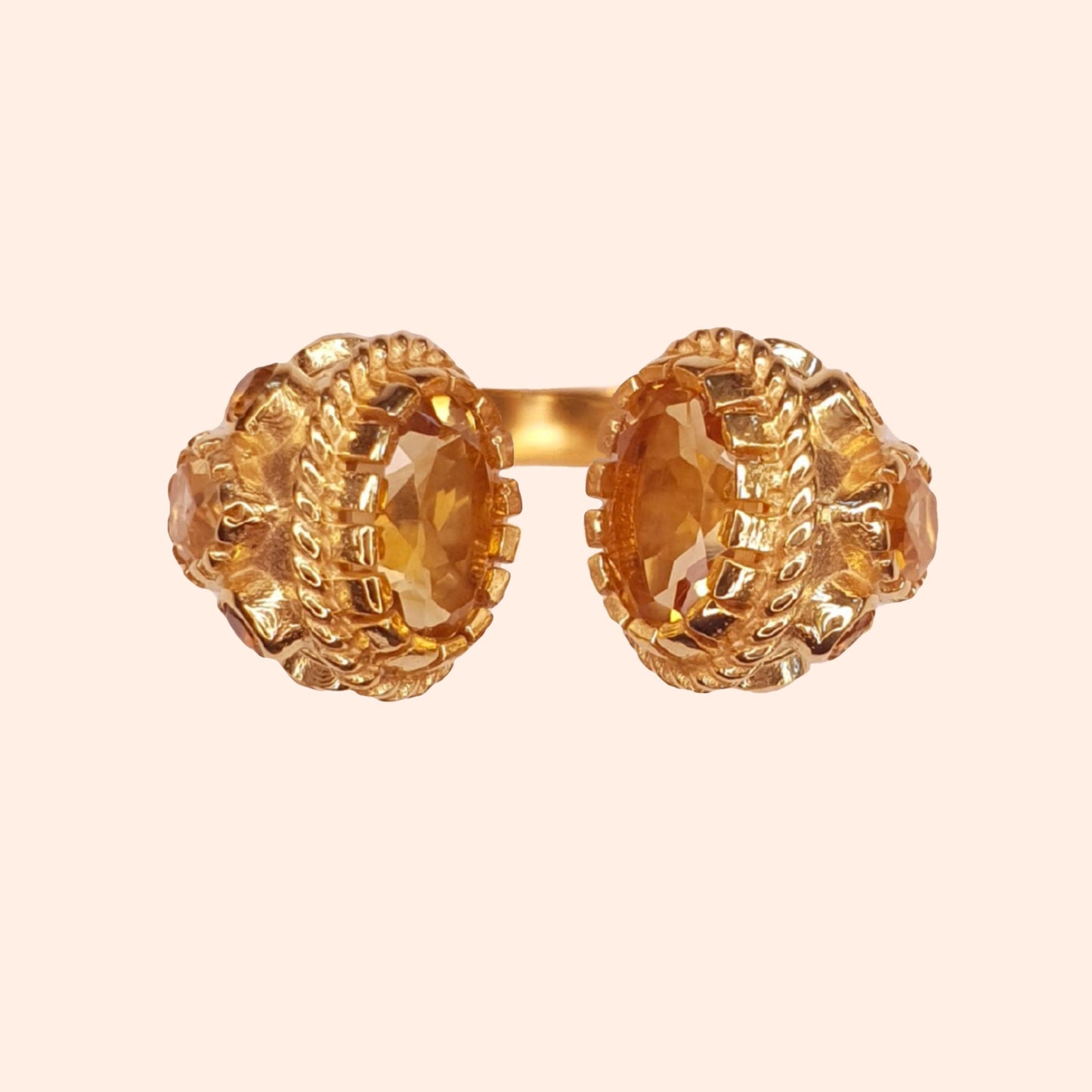 Bague ouverte pierre Citrine - Asté
