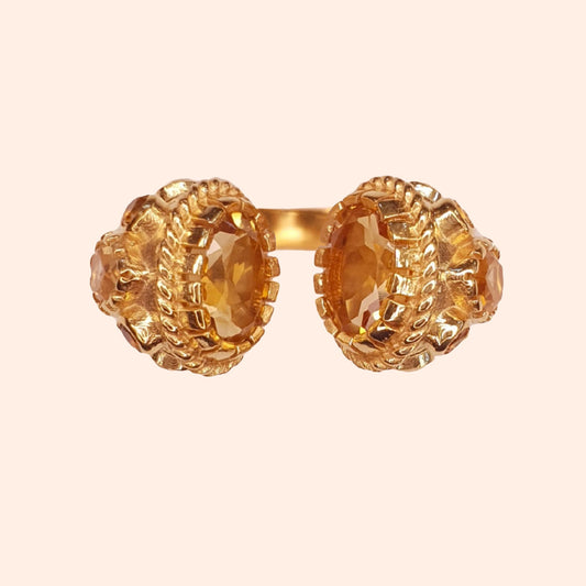 Bague ouverte pierre Citrine - Asté