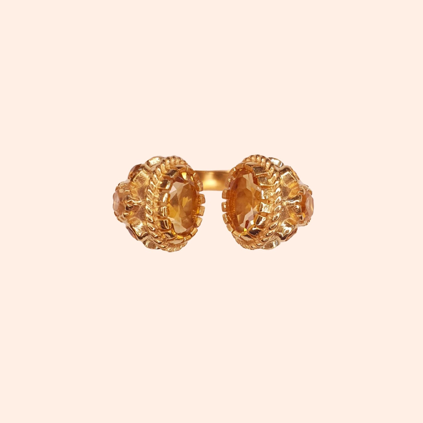 Bague ouverte pierre Citrine - Asté