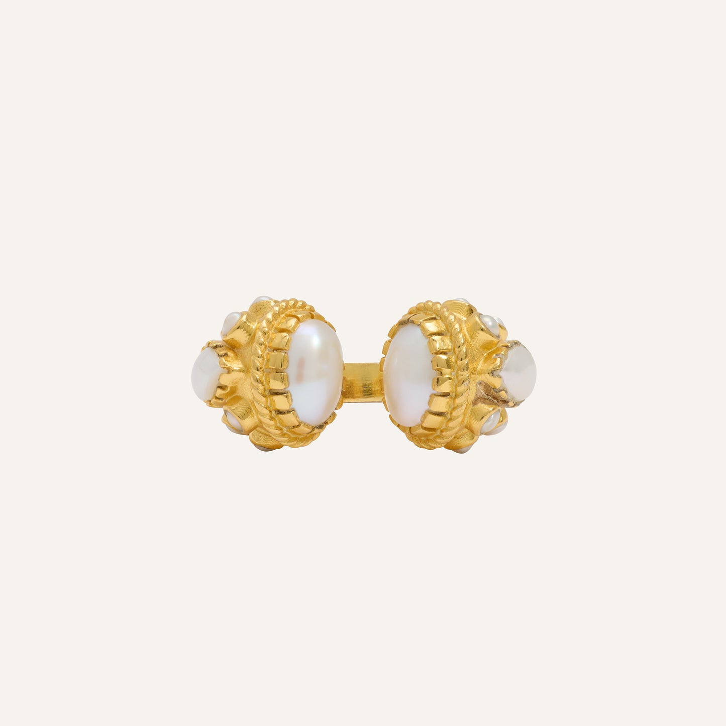 Bague ouverte pierre Perle d'eau douce - Asté