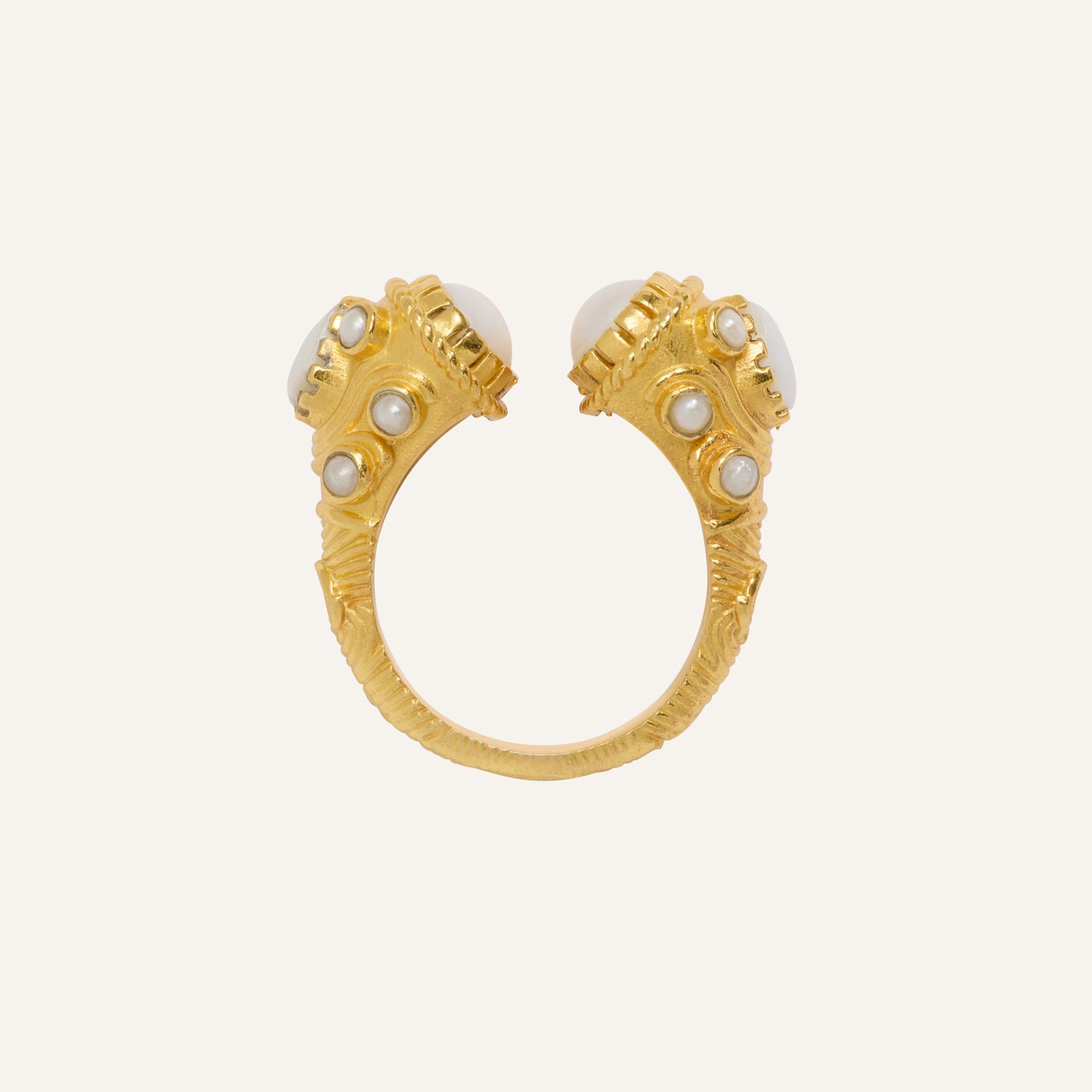 Bague ouverte pierre Perle d'eau douce - Asté
