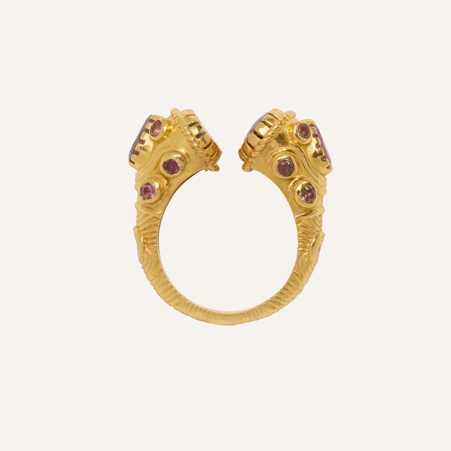 Bague ouverte pierre Tourmaline rose - Asté